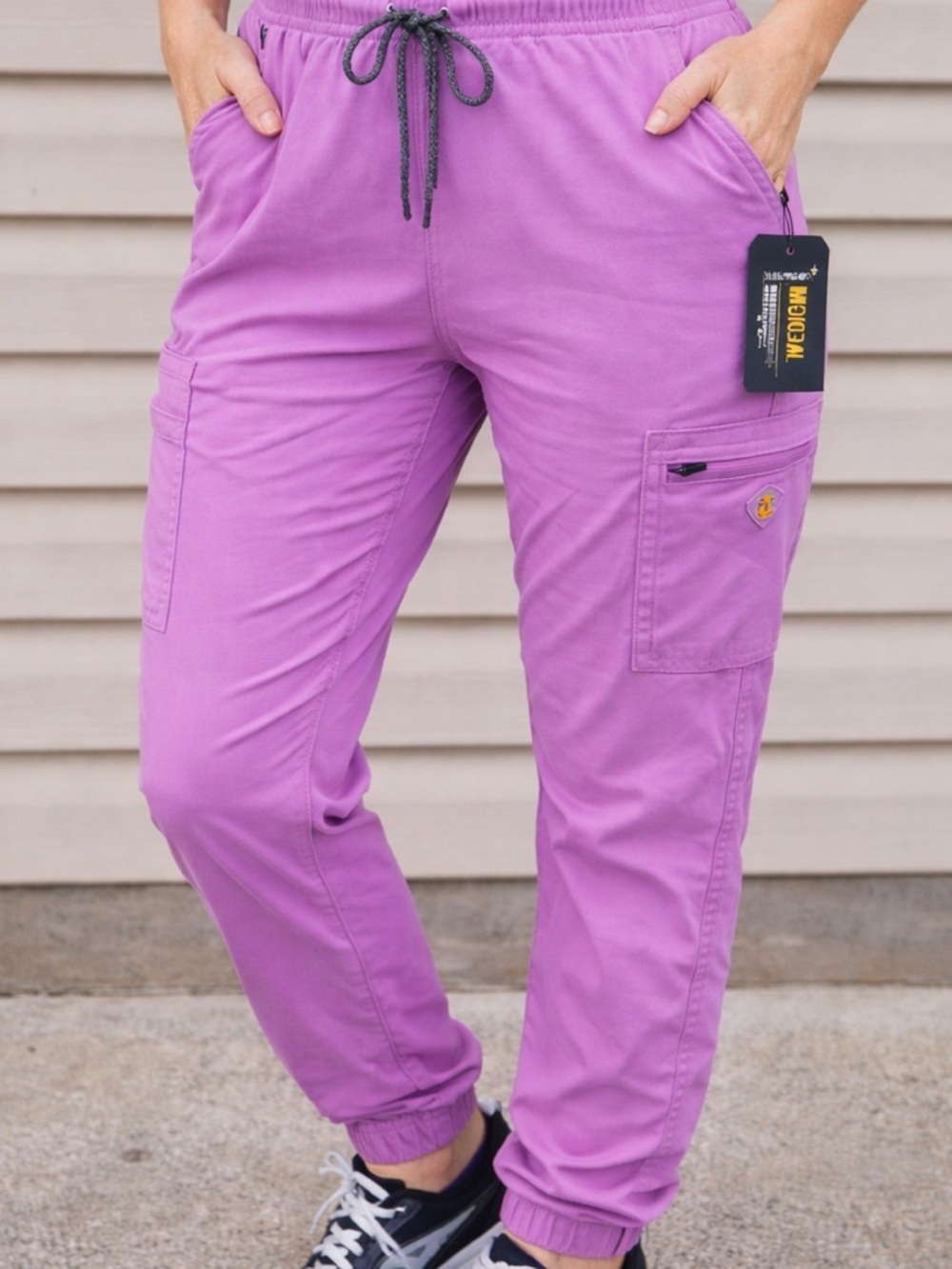 Carhartt Force Cargo Jogger Scrub Pants Purple Medical Workwear Petite M NWT - Picture 8 of 8